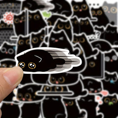 40pcs Cartoon Cat Waterproof Stickers with Playful Expressions