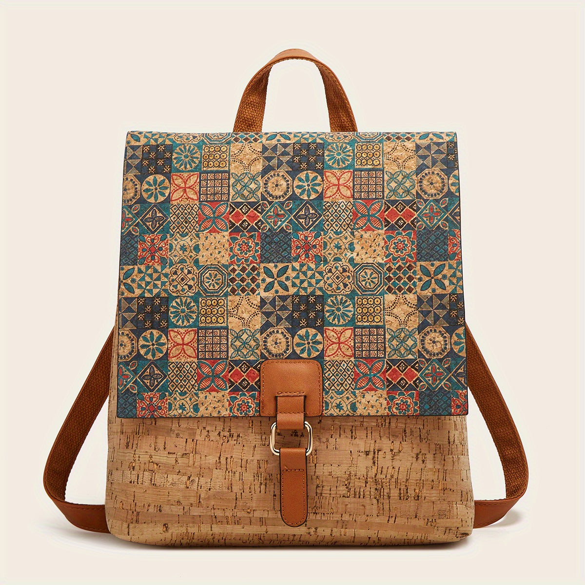 Vintage Flower Pattern Outdoor Backpack, Large Capacity