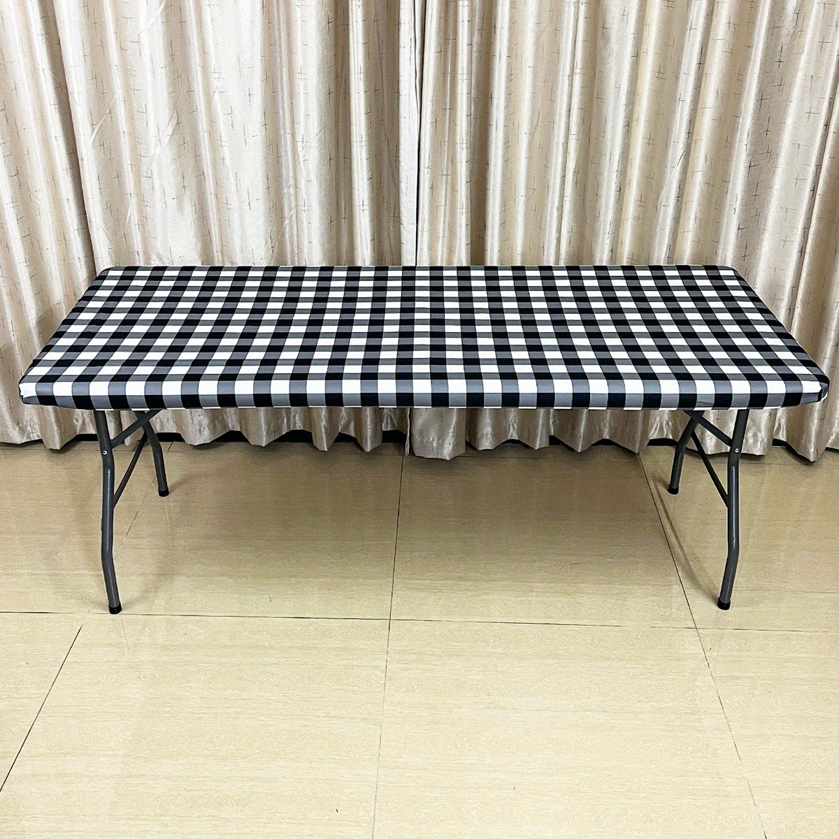 Waterproof Elastic Outdoor Polyester Tablecloth Fabric Cover