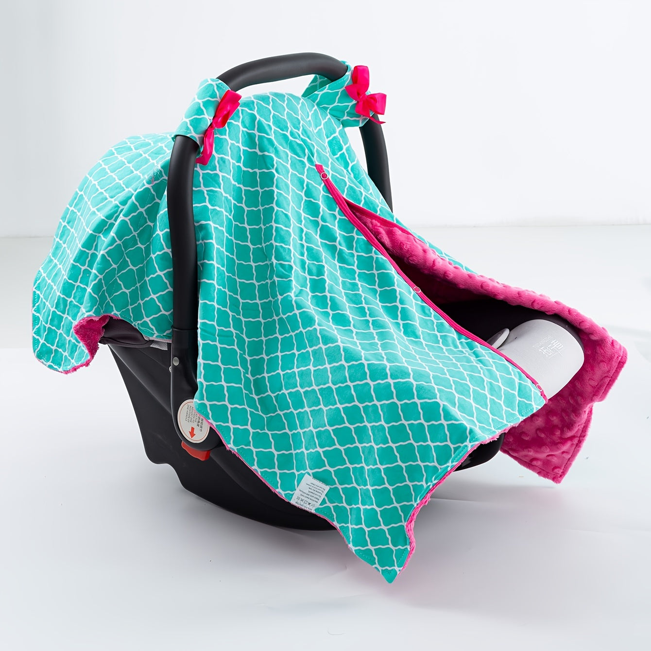 Green Plaid Print Car Seat Sunshade Cover for Girls