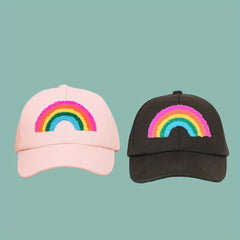 Rainbow Patch Casual Baseball Cap Solid Cartoon Couple Hat Adjustable