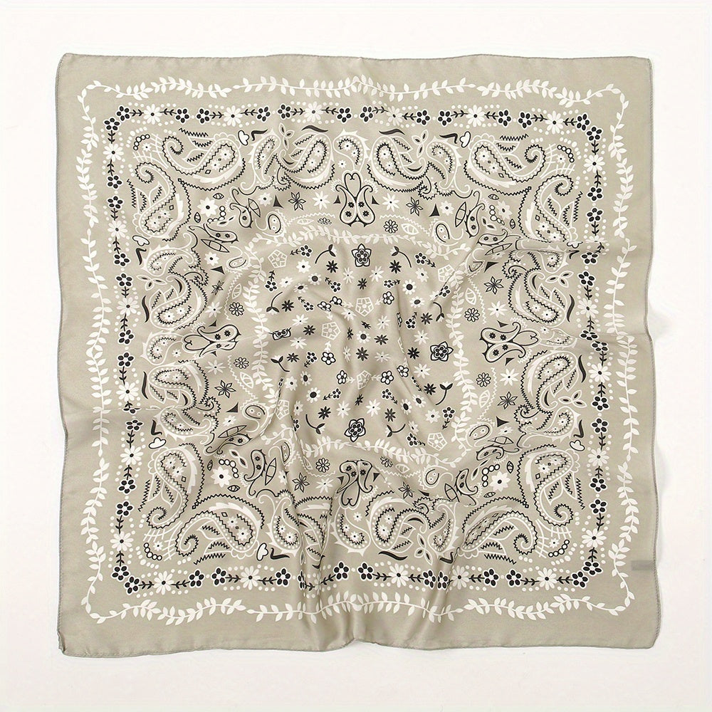 Classic Paisley Print Scarf Silk Square Shawl Sunscreen Head Wrap