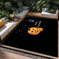 Pumpkin Pattern Carpet Halloween Gothic Floor Rug Machine Washable Anti Stains