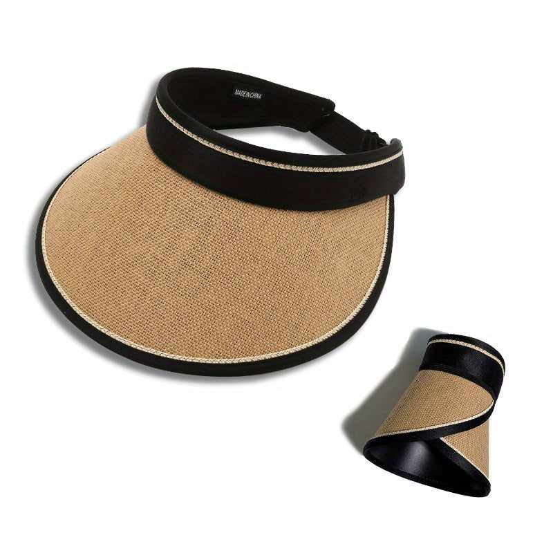 Foldable Sun Visor Sun Hat Solid UV Protection Visors Sunscreen Travel Beach Hat