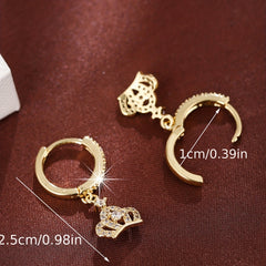 Tree Of Life Zircon Decor Hoop Earrings Minimalist Style Gift