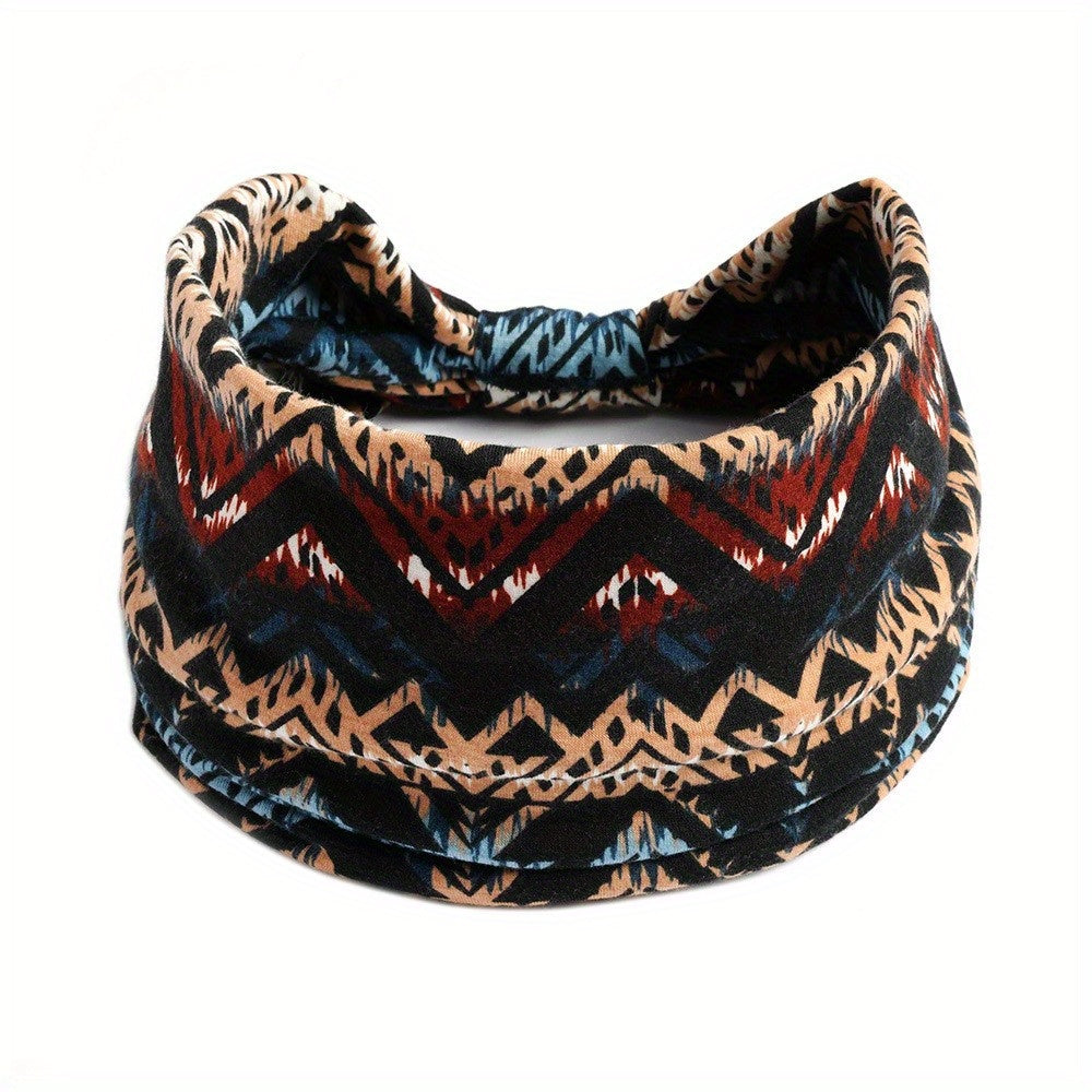 Boho Style Elastic Sports Headband Wide Brim Yoga Headband
