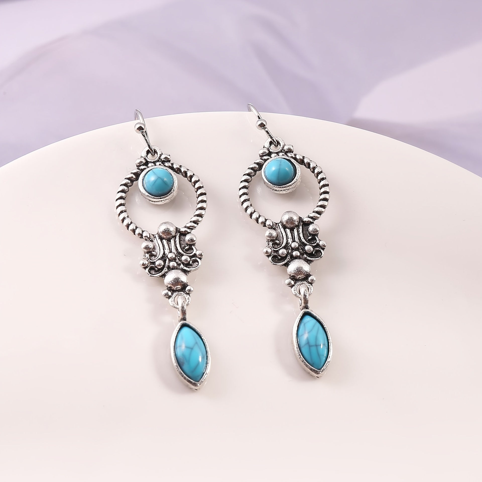 Vintage Turquoise Earrings Women Girls Party Jewelry