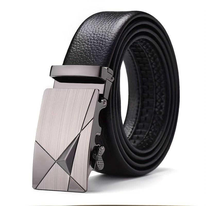 Men's Automatic Buckle Belt PU Leather Business Waist Strap