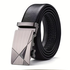 Men's Automatic Buckle Belt PU Leather Business Waist Strap
