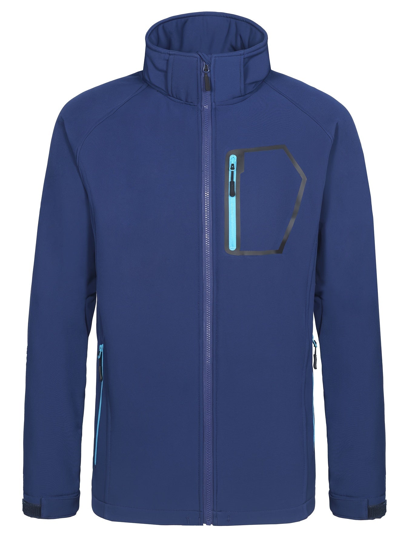 Men's Casual Hooded Softshell Jacket Zipper Pockets Windbreaker