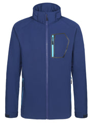 Men's Casual Hooded Softshell Jacket Zipper Pockets Windbreaker