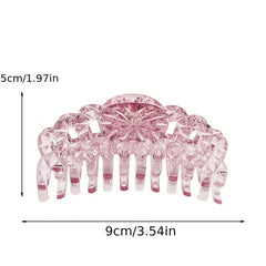 6pcs Glitter Crystal Hair Claw Nonslip Ponytail Holder Shark Claw