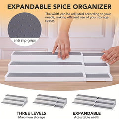3 Tier Expandable Spice Rack Countertop Holder