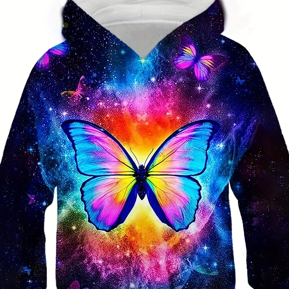 Kids Butterfly 3D Print Hoodie Street Casual Hooded Tops