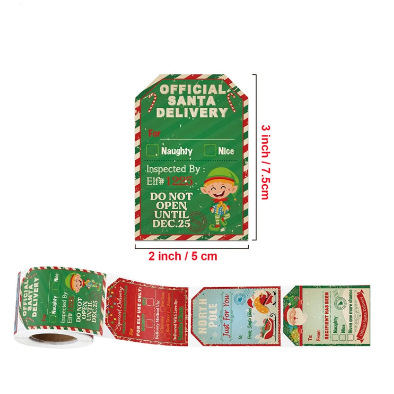 200 Santa Claus Stickers for Christmas Holiday Gift Decoration