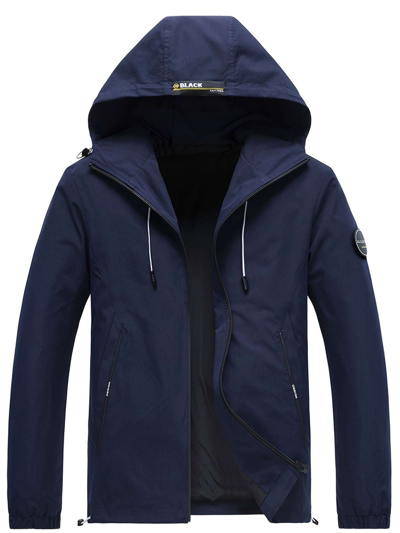 Men's Casual Drawstring Hooded Jacket with Pockets