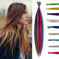 Colorful Feather Hair Extension 10 Pack Set High Temperature Fiber
