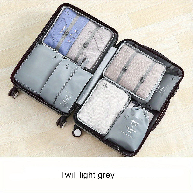 7PCS Travel Luggage Storage Bags Lightweight Clothes Organizer Large Capacity