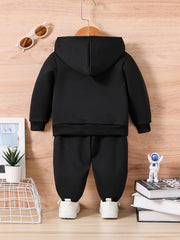 Baby Truck & Letter Print Sweatshirt Trousers Set