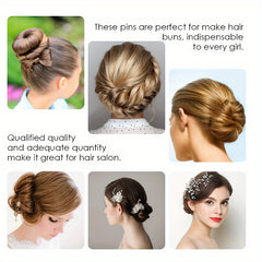 150pcs U Shaped Hair Pins Metal Curly Waved Bun Clips and Bobby Pins