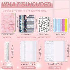 A6 Binder 6 ring Planner Marbled PU Leather Loose leaf Notepad