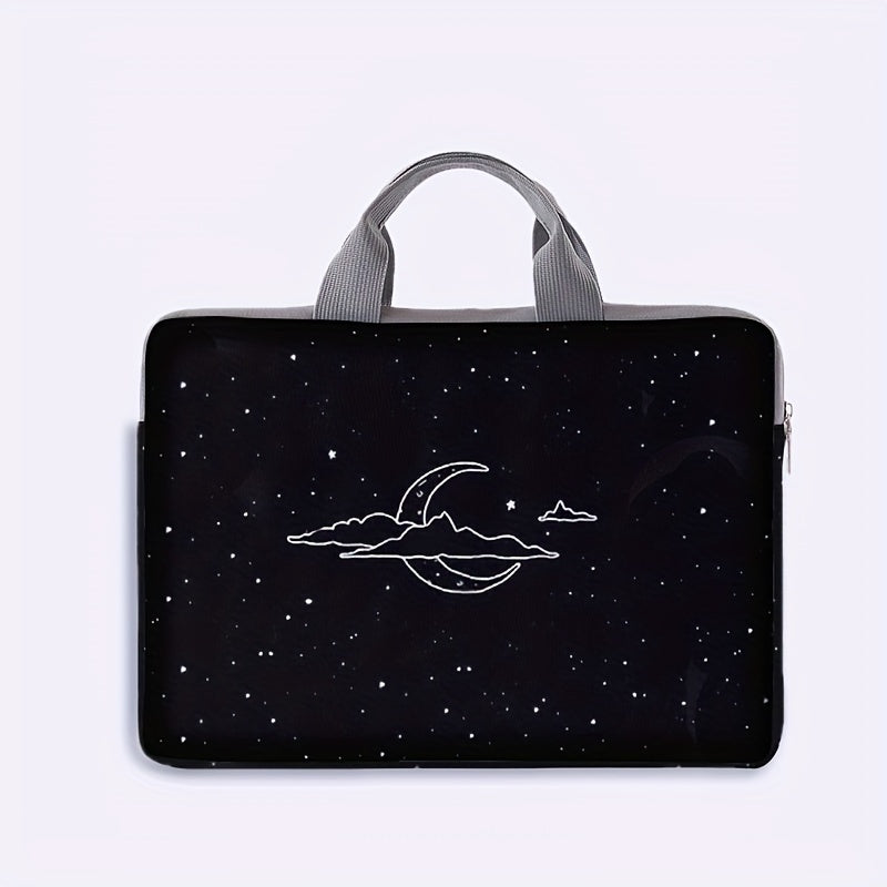 Starry Night Moon Print Laptop Sleeve 14 inch