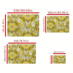 Soft Floral Area Rug with Anti-slip Bottom, Machine Washable