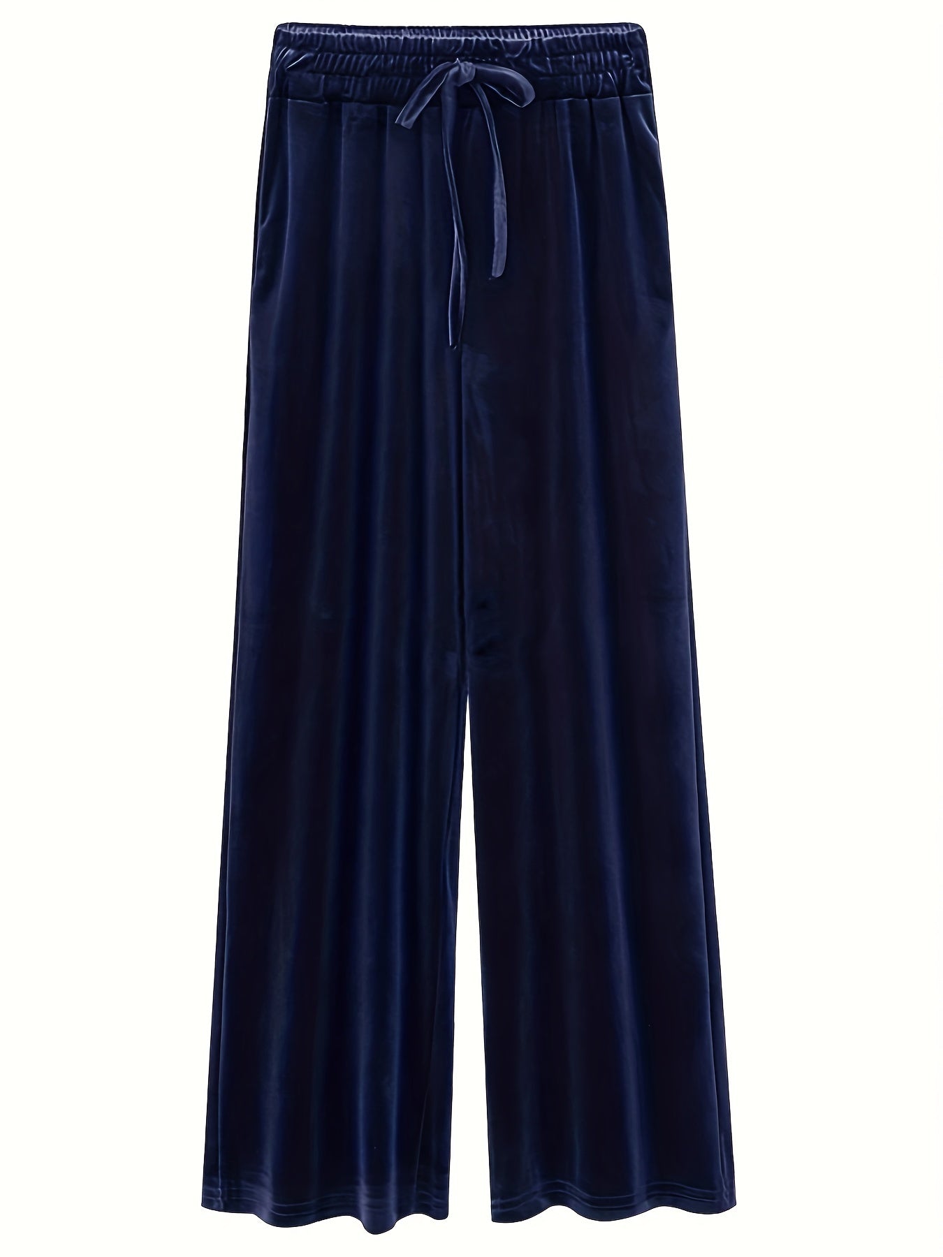  Solid Velvet High Rise Wide Leg Trousers
