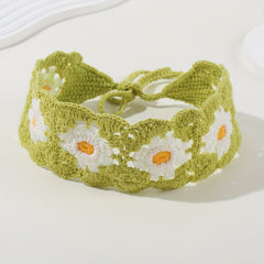 Crochet Sun Flower Headband Woven Hair Band Accessory
