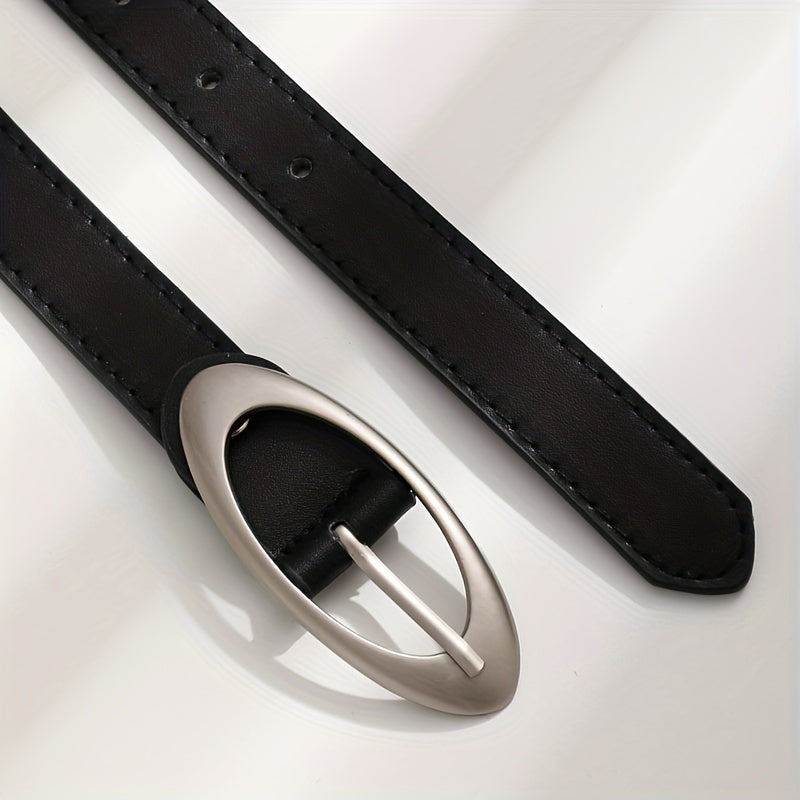 Stylish Oval Buckle Thin Belt Casual Jeans Pants Belt