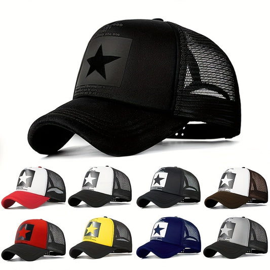 Pentagram Print Unisex Trucker Hat Mesh Lightweight Baseball Cap