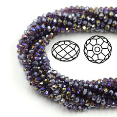 3x4mm 120pcs Flat Crystal Beads Jewelry Glass Loose Beads Tassel Accessories
