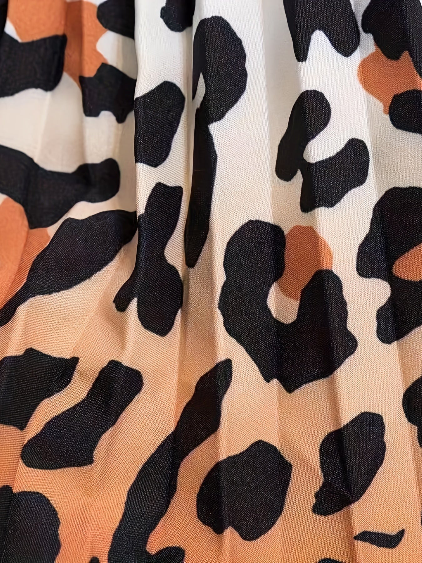  Leopard Print High Waisted A-line Skirt