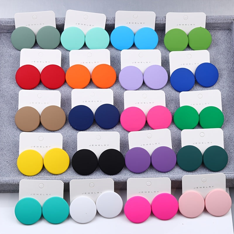Colorful Acrylic Big Stud Earrings for Women Girls Teen 1Pair