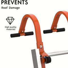2pcs Heavy Duty Ladder Roof Hook w/ Wheel Rubber Grip T Bar