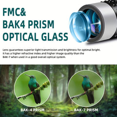 7X18 Mini Monocular Waterproof Coated Lenses for Birdwatching Hiking