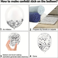 120pcs Silvery Confetti Balloon Arch Balloon Set