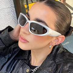 Y2K Wrap Around Sunglasses Cyberpunk Mirror Lens UV400