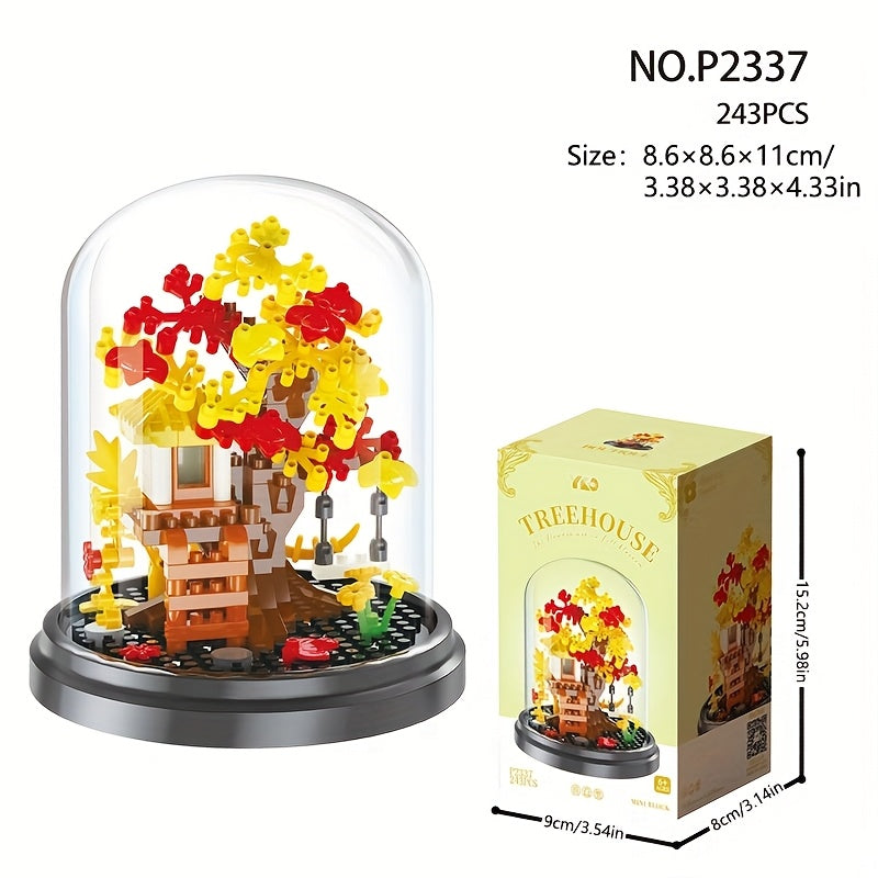 Four Seasons Tree House Small Building Blocks Ornament