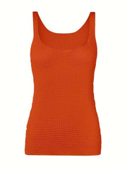 Waffle Knit Square Neck Tank Top for Women