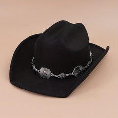 Vintage Western Cowboy Hat Solid Jazz Fedora Cap Unisex Felt Hats