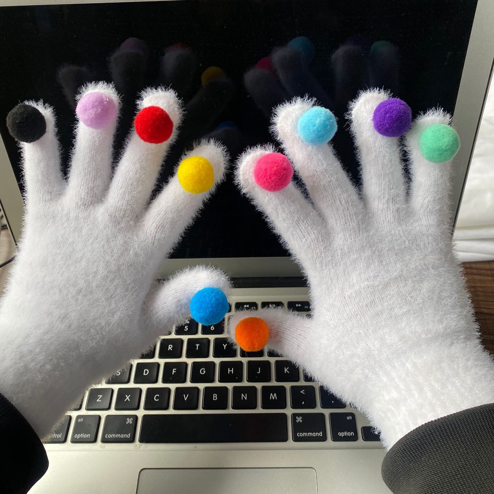 Funny Personalised Warm Knit Hairball Gloves for Students