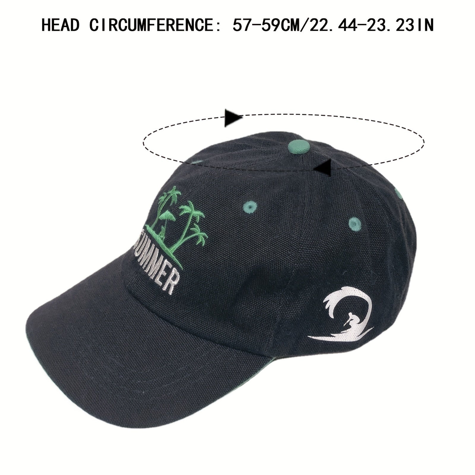 Unisex Palm Tree Embroidered Baseball Cap Summer Sun Hat