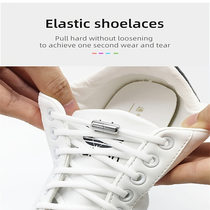 Elastic Laces Sneakers Round Shoelaces Without Ties Quick Shoelace