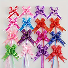10pcs Christmas Bow Pull Flower Decoration Festive Holiday Gift Bag Packaging