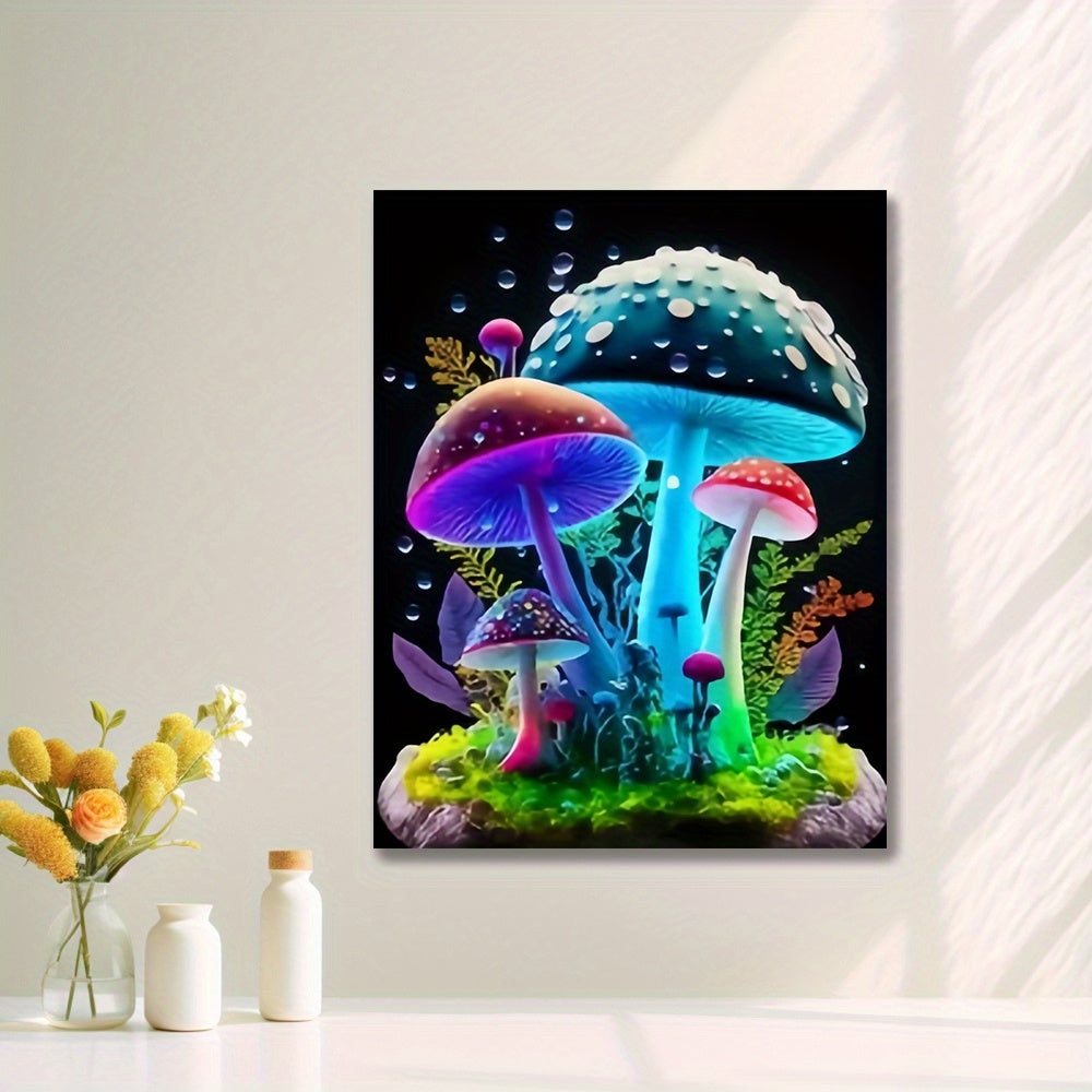 Butterfly Rose & Luminous Mushroom Paint by Numbers Kit, 40x50, Unframed