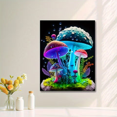 Butterfly Rose & Luminous Mushroom Paint by Numbers Kit, 40x50, Unframed