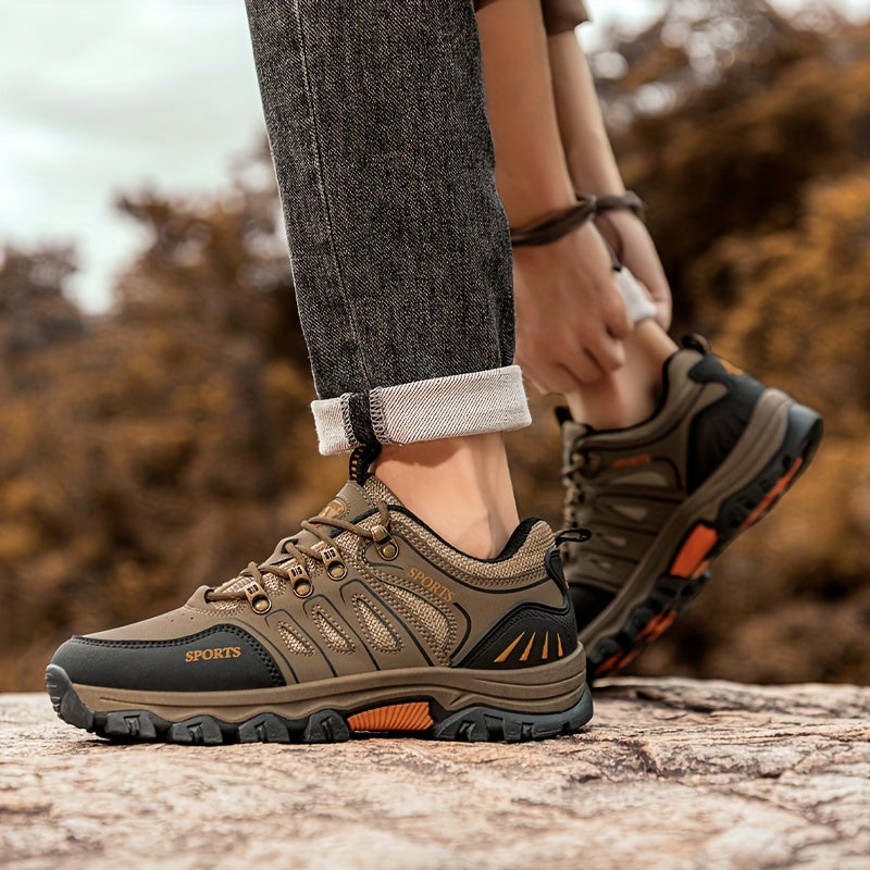 Men's Lace Up Durable PU Leather Hiking Shoes