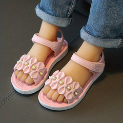 Girls Soft Sole Open Toe Sandals Hook Loop Fastener Summer