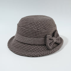 Casual Warm Bow Bucket Hat Fisherman Hat Cloche Hat
